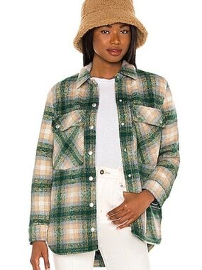 BLANKNYC Green Room Lined Plaid Shacket